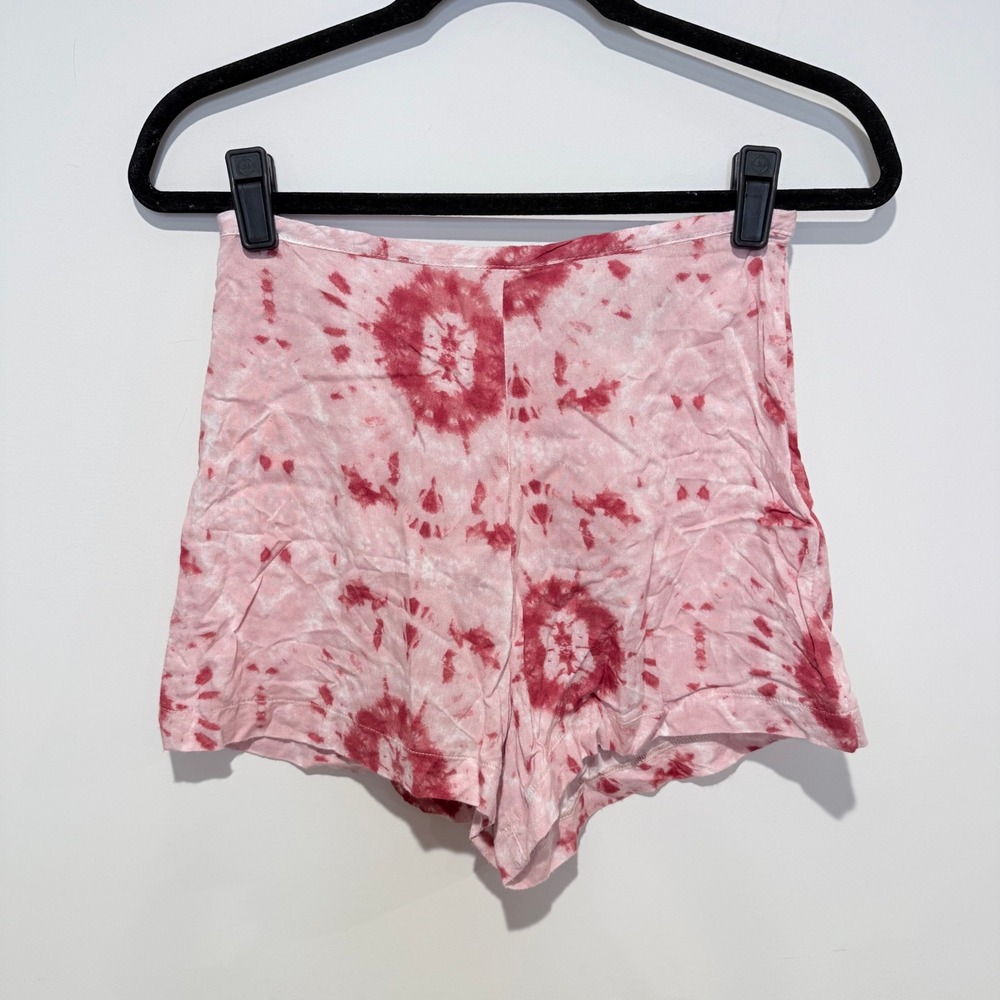 REFORMATION Pink Red‎ Tie Dye High Waisted Zipper Shorts Women's Size 2